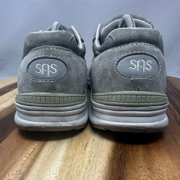 SAS Journey Mesh Lace Up Walking Shoes Men's 9.5 WW Double Wide Gray Leather - Picture 9 of 11